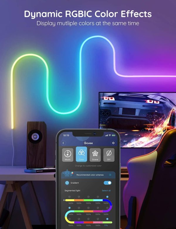 Govee Neon LED Strip Light RGBIC Smart Voice Control-1