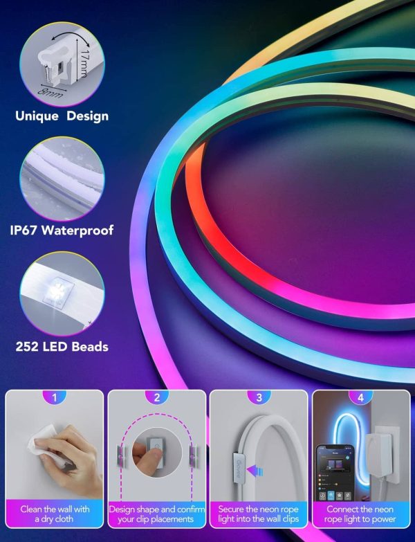 Govee Neon LED Strip Light RGBIC Smart Voice Control-4