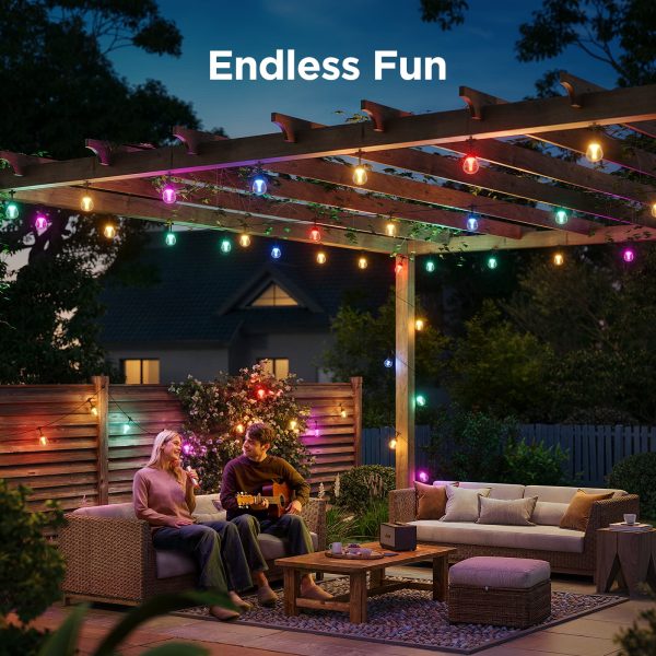 Govee 48ft Outdoor Smart String Lights RGBWIC Colors-5
