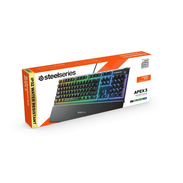 SteelSeries Apex 3 Wired Gaming Keyboard Whisper Quiet RGB-11