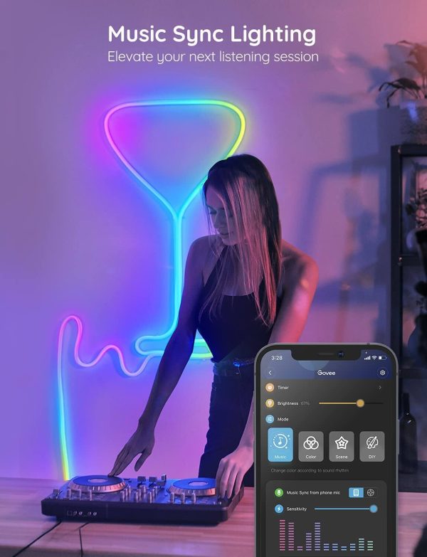 Govee Neon LED Strip Light RGBIC Smart Voice Control-3
