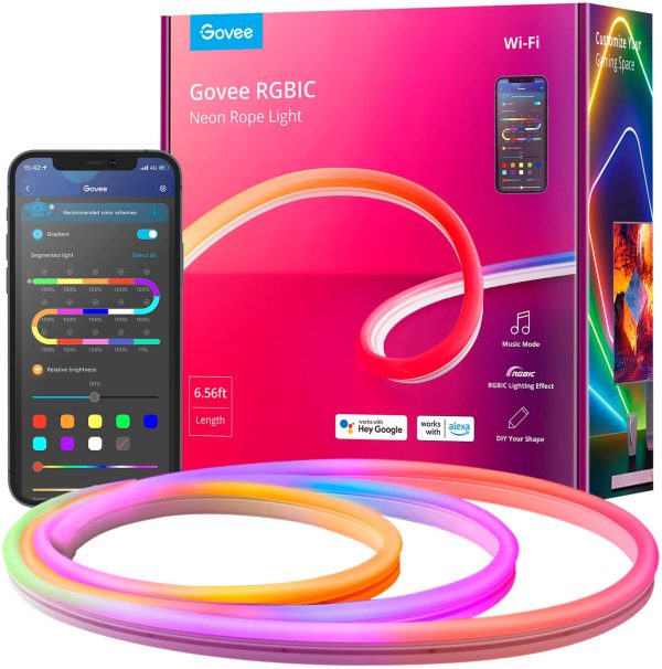 Govee Neon LED Strip Light RGBIC Smart Voice Control-0