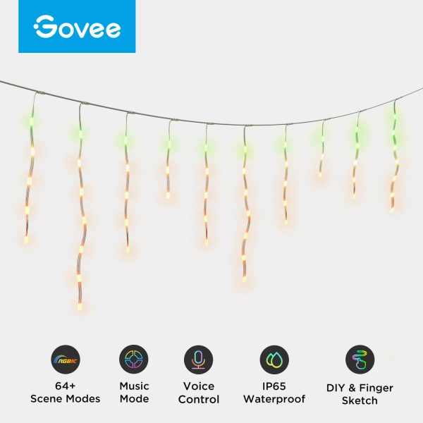 Govee RGBIC Outdoor Icicle Lights Music Sync Waterproof-3
