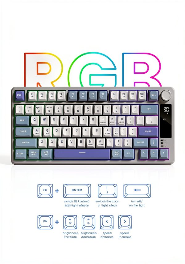 Womier DK75 Wireless Gaming Membrane Keyboard RGB Backlit-6