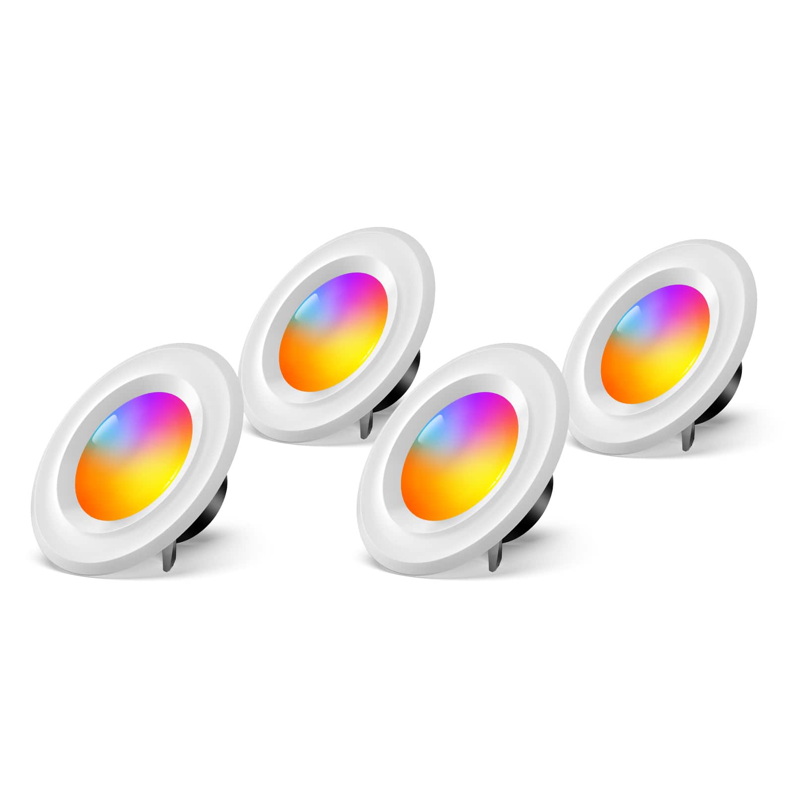 Installing Pavo RGBWW Recessed Lights Set Voice Control Smart Lighting on a wooden desk