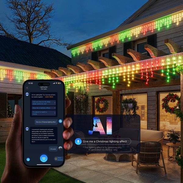 Govee RGBIC Outdoor Icicle Lights Music Sync Waterproof-11