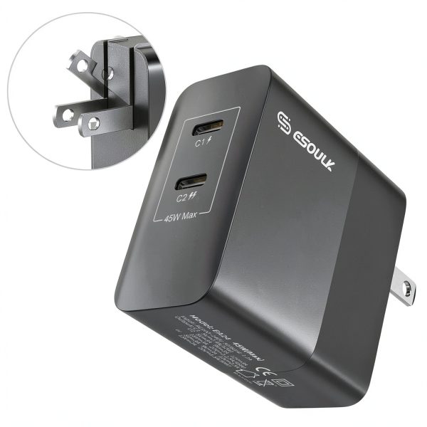 Esoulk 45W PD Fast Wall Charger Dual USB-C Compact Design-0