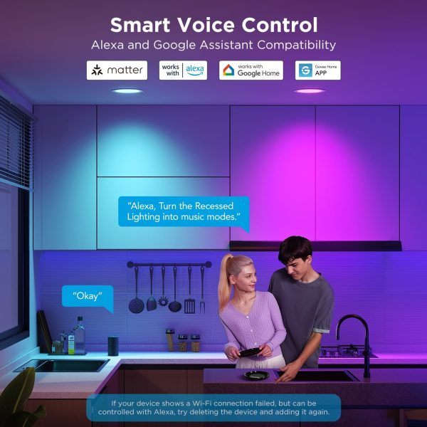 Govee Smart Recessed Downlights Wi-Fi Bluetooth Color-6