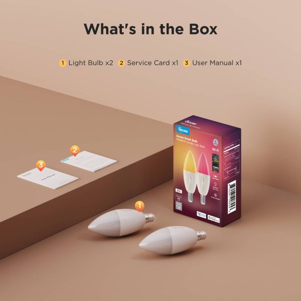 Govee Smart Candle LED Bulb RGBWW Voice Control Music Sync-3