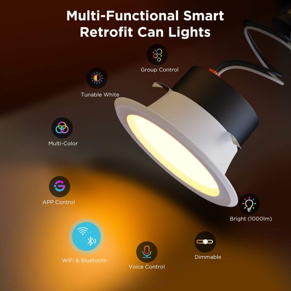 Pavo RGBWW Recessed Lights Set Voice Control Smart Lighting-5