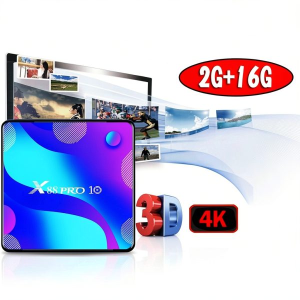 Topteng X88 Pro 10 Android TV Box 4K H265 Dual Band WiFi-3