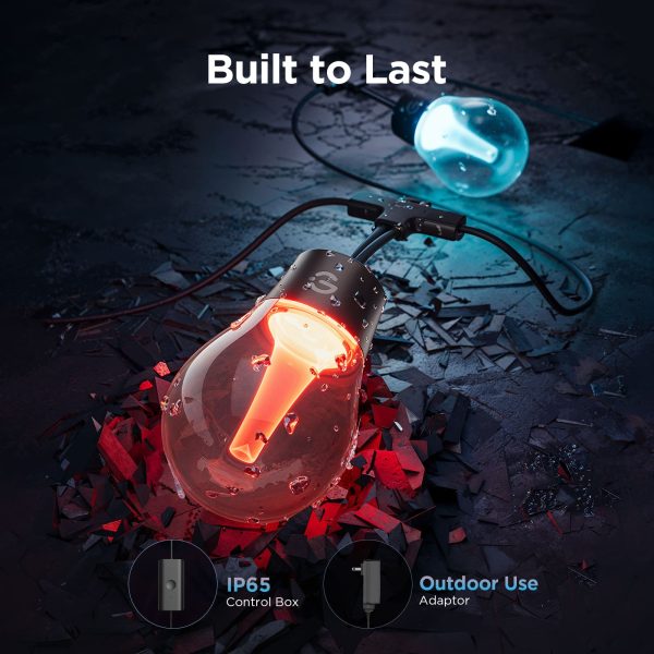 Govee 48ft Outdoor Smart String Lights RGBWIC Colors-6