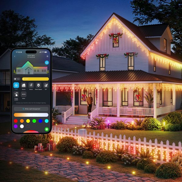 Govee RGBIC Outdoor Icicle Lights Music Sync Waterproof-12